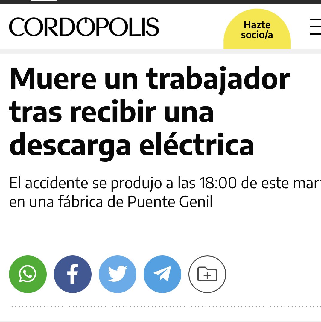 En menos de 24 horas 3 trabajadores han fallecido en accidente de trabajo en #Andalucia. Nuestras condolencias a sus familias. 

Las empresas han de invertir en prevención y <a href="/EmpleoJunta/">Consejería de Empleo, Empresa y Trabajo Autónomo</a> poner en marcha el #plandechoque 

Las personas trabajadoras queremos volver a nuestras casa