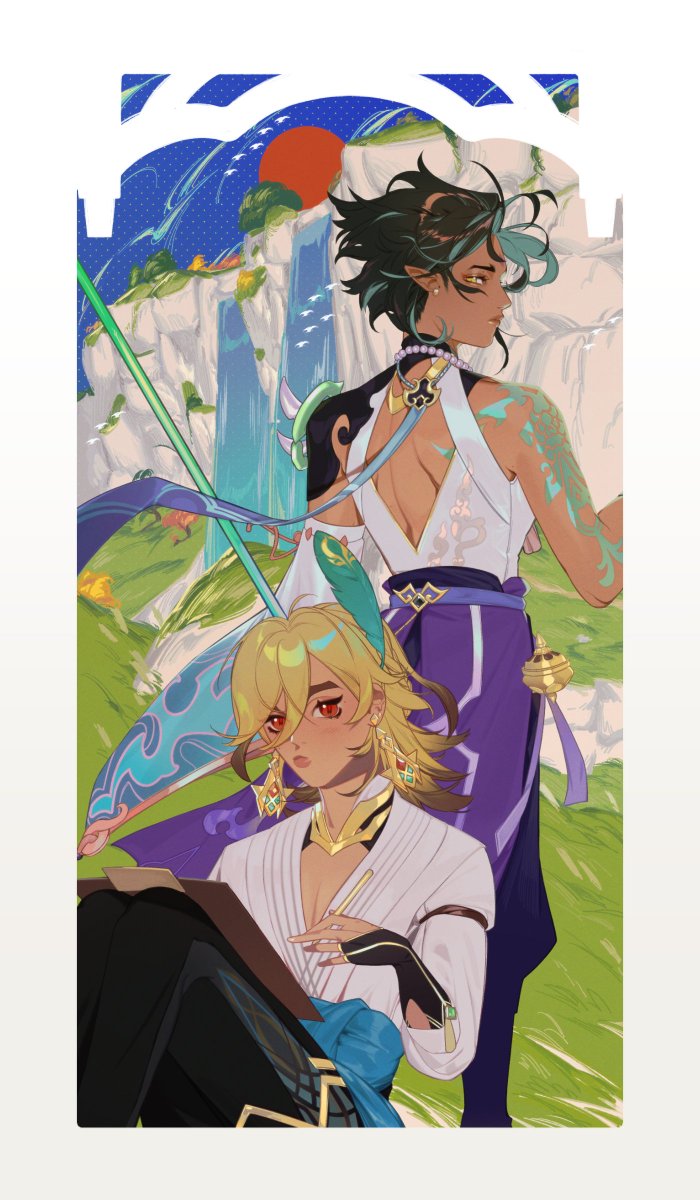 Pleasured to announce my xiaoveh piece to accompany @rkive_things’s crazy ass xiaoveh fic for Lux Aeterna: Genshin Rarepair Big Bang <a href="/genshinbigbang/">Genshin Rarepair: Big Bang</a>!! 🍃🏛
I'll link dear vile's fic below, please check it out!!

#Genshin #grpbb23 #grpbb2023 #xiaoveh