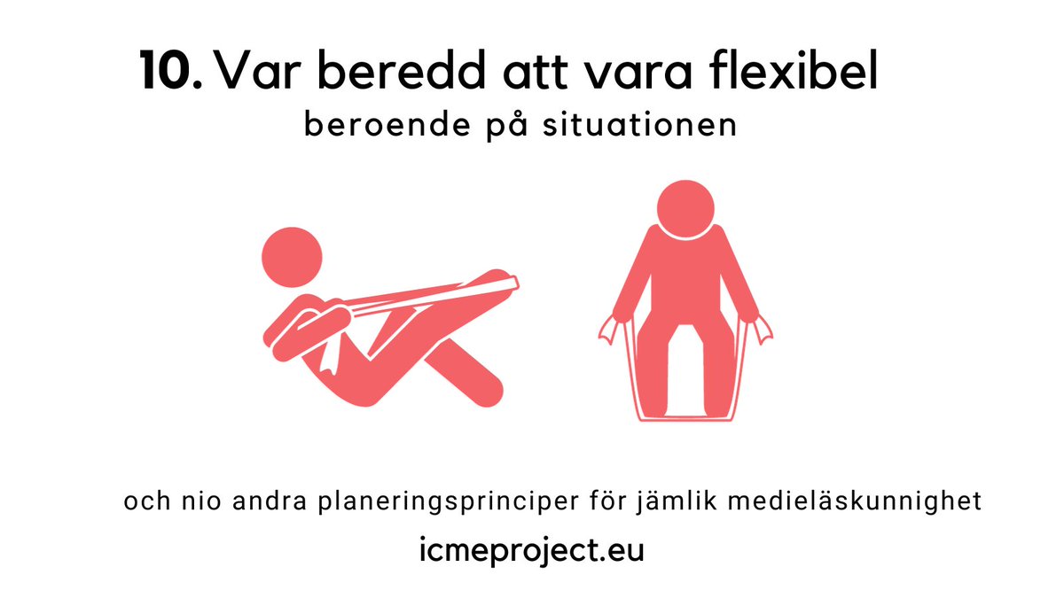 Jämlikhet byggs som en del av långsiktig planering. KAVI har publicerat Planeringsprinciper för jämlik medieläskunnighet som stöd för alla som genom sitt arbete främjar mediekompetens.

Du hittar PDF-material och massor av praktiska tips på vår webbplats: kavi.fi/wp-content/upl…