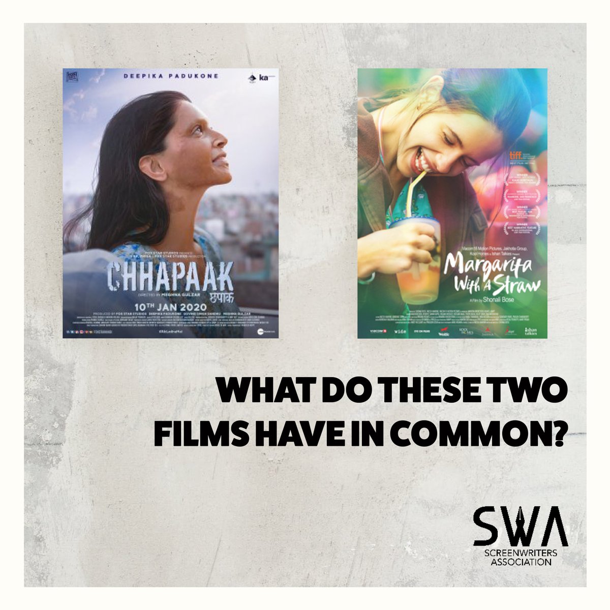 swaindiaorg's tweet photo. #screenwriters #films #script #womenscreenwriters #swa #chhapak #margaritawithastraw #atikachohan #writerkaun https://t.co/3MBkIQmSUP