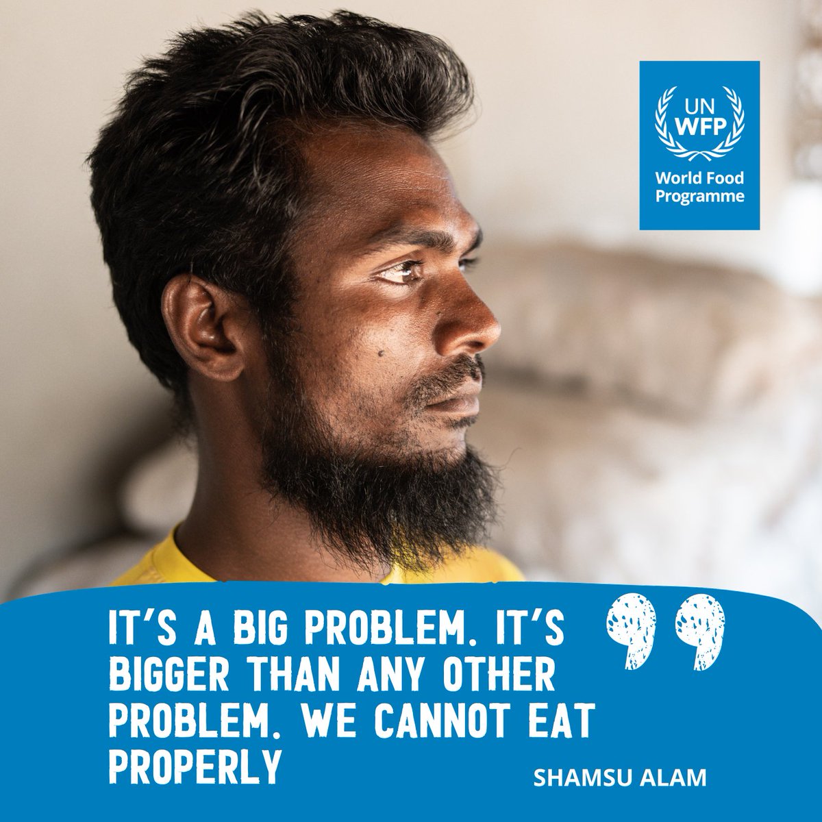 Shamsu, a Rohingya refugee, recounts his struggles making ends meet since WFP was forced to reduce the food assistance they rely on due to lack of funding.

⚠️<a href="/WFP_Bangladesh/">WFP_Bangladesh</a> urgently needs $165M to keep providing critical food assistance to the #Rohingya refugees.