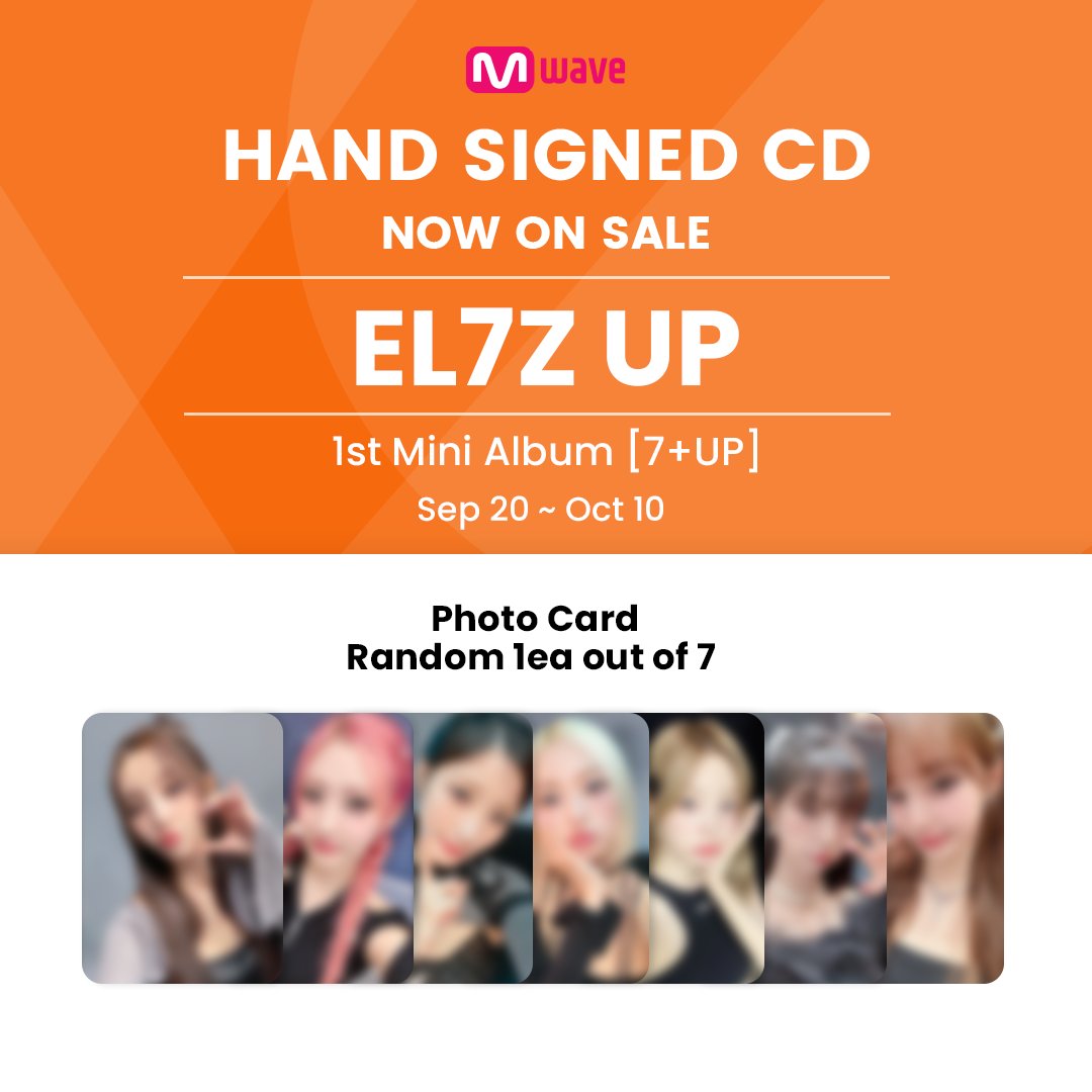 [#Mwave shop] You can buy #EL7ZUP’s hand-signed CDs on Mwave Shop!

💿Product : SIGNED EL7Z UP – 1st Mini Album [7+UP]

🎁Event 1 : Signed Polaroid to 14 randomly selected purchasers
🎁Event 2 : 1 out of 7 types of the photo cards

➡ bit.ly/EL7ZUP_7plusUP

#엘즈업 #7PlusUp