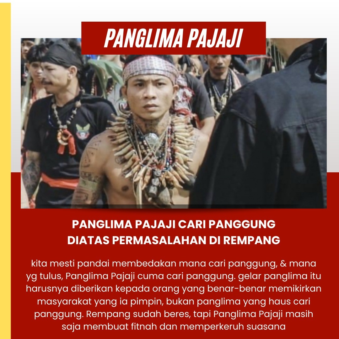 LuckyPaddyTips's tweet photo. panglima pajaji hanya cari panggung diatas permasalahan Rempang #Pajajicaripanggung #Provokator #panglimaabalabal https://t.co/vScWUV7kiW