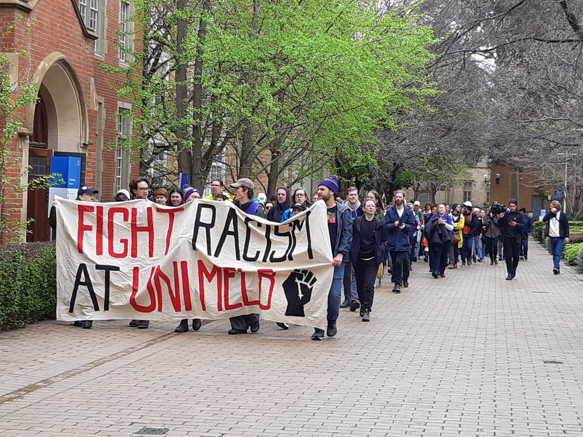 Lunch time action to #FightRacism 
#unimelbstrikes #unimelbstrikes 
#Aboriginal #TorresStrait #FirstNations #Indigenous