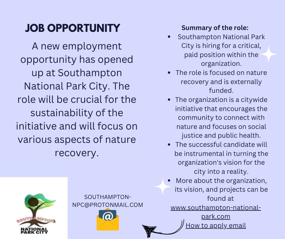 SOLinked (@s0linked) on Twitter photo Job opportunity 👇
#share
#SpreadTheWord
#ApplyNow
#southampton
#uk
<a href="/SouthamptonNPC/">Southampton National Park City</a>
@SouthamptonCit2 Job opportunity 👇
#share
#SpreadTheWord
#ApplyNow
#southampton
#uk
<a href="/SouthamptonNPC/">Southampton National Park City</a>
@SouthamptonCit2