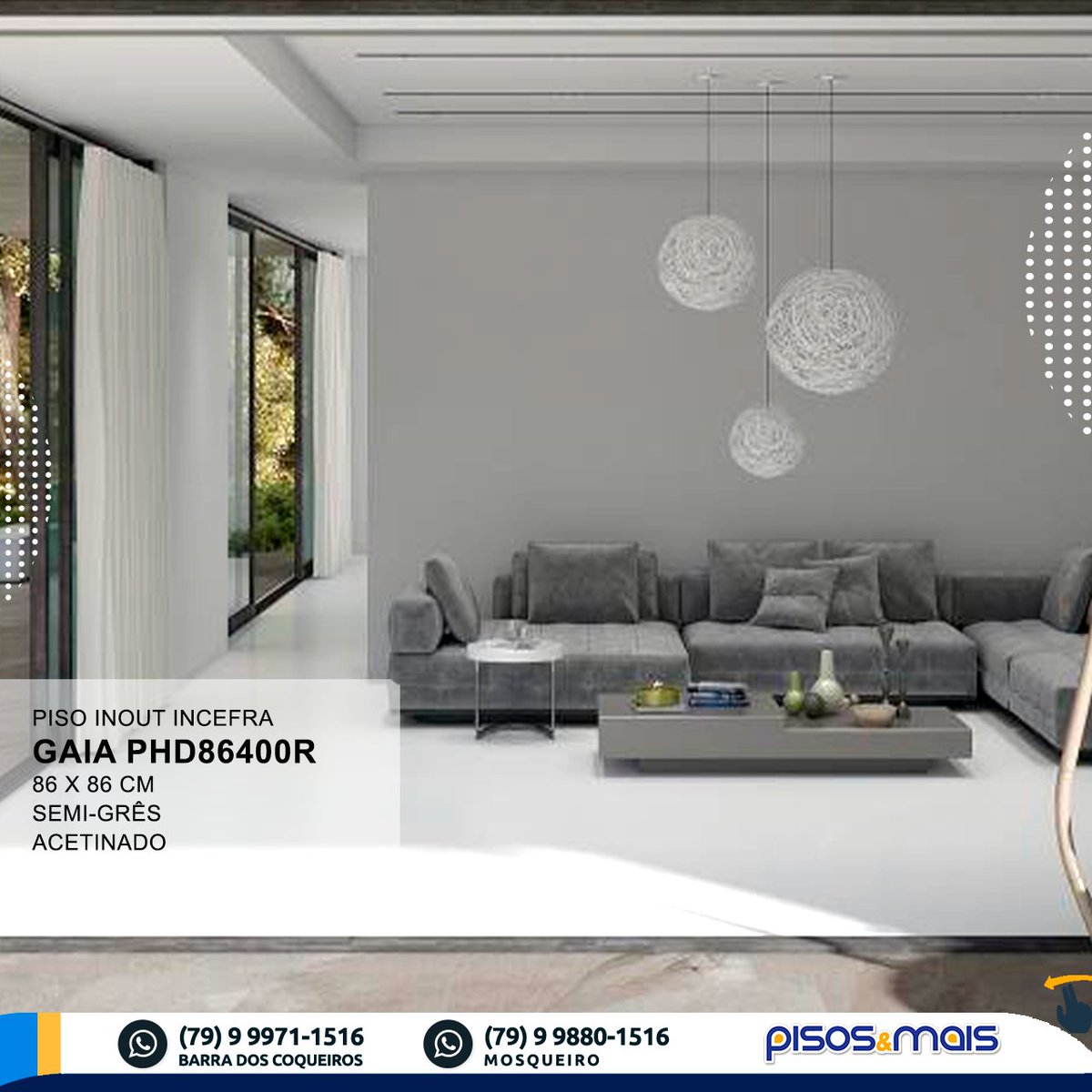pisosemais's tweet photo. 🌟 Explore a Elegância do Piso Semi-grês Gaia Acetinado! 🌟

Apresentamos o Piso Semi-grês Gaia, uma escolha de refinamento e qualidade para transformar seus espaços. Com sua referência PHD86400R e dimensões de 86x86cm, este piso oferece não apenas estilo. https://t.co/G6VekklIQT