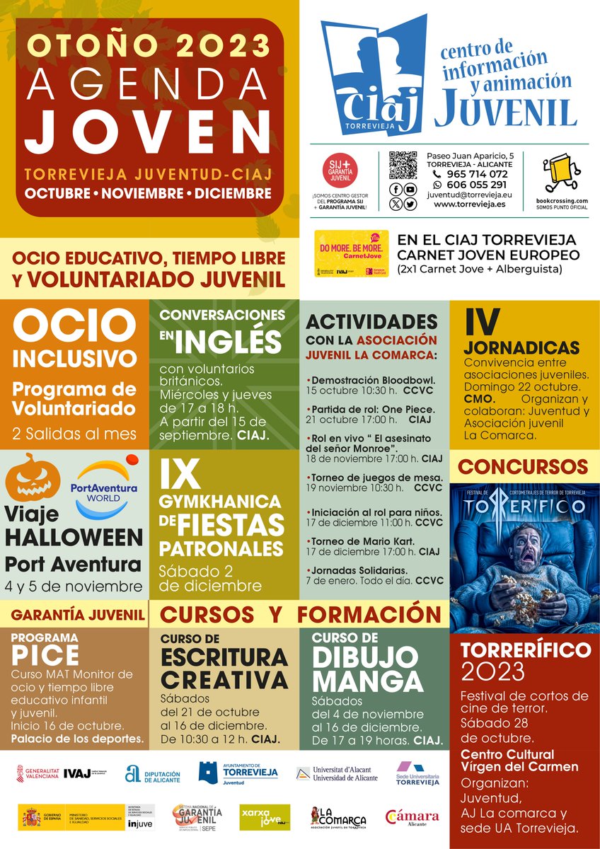 ✅ Juventud presenta su agenda joven de otoño 2023

Un viaje a Port Aventura, el festival de cortos Torrerífico y la Gymkhanica de Fiestas Patronales, principales atractivos de la nueva programación juvenil

Más info 👉 torrevieja.es/es/noticias/20…