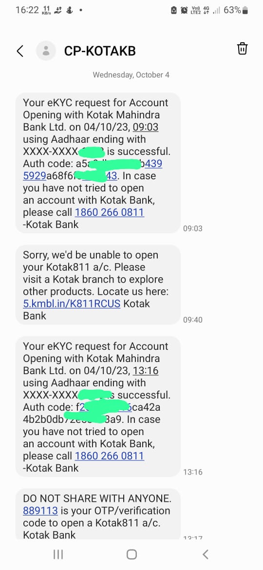 Swadesh99493840's tweet image. Hey @KotakCares , I recently tried to open an account with you, and your customer service team said my KYC was completed. However, I received a message saying my account couldn&apos;t be opened. I have a CRN number. Can you please assist? #KotaBank #CustomerServiceHelp 🏦🆔