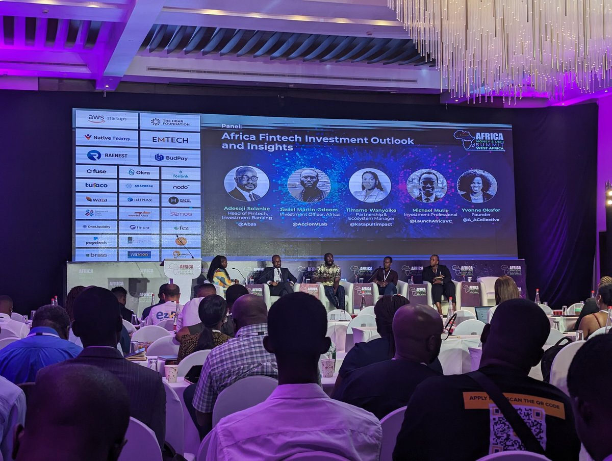 Fintech Investor reality is sobering - bumpy road ahead, ventures are going to have to work harder for investment -  @absa  <a href="/A_ACollective/">A&A Collective</a>  <a href="/AccionVLab/">Accion Venture Lab</a> <a href="/AfricaTechSMT/">ATS London - May 29th, 2026</a>  #AMDSGH #AfricaFintech