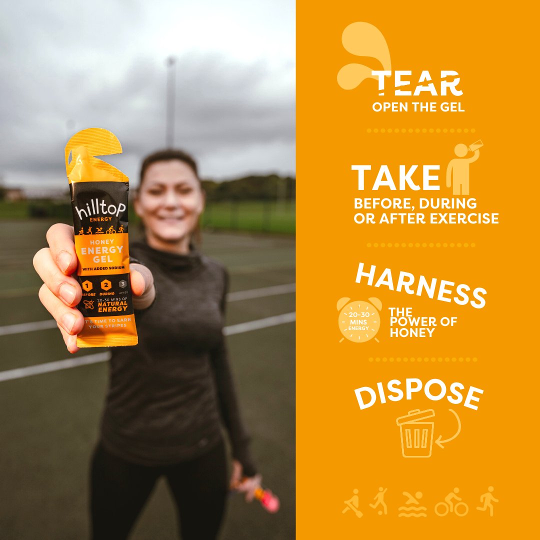 Hilltop Energy Gels are all you need to power your next workout 🐝

✅ Up to TEN fewer ingredients per gel, compared to others.
✅ Just natural ingredients.
✅ Proven to improve sports endurance, promote hydration &amp; ease digestion.

#hilltopenergy #hilltopenergygels