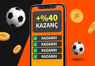 BizBet web sitesine kaydolun veya giriş yapın.

Her biri en az 1.2 oranlı olan 4 veya daha fazla etkinlik (maksimum 10 etkinlik) seçerek bir kombine bahis yapın.

Eğer kazanırsanız 40% kadar bir ödül alın!

bizbet825190.top/registration?t…