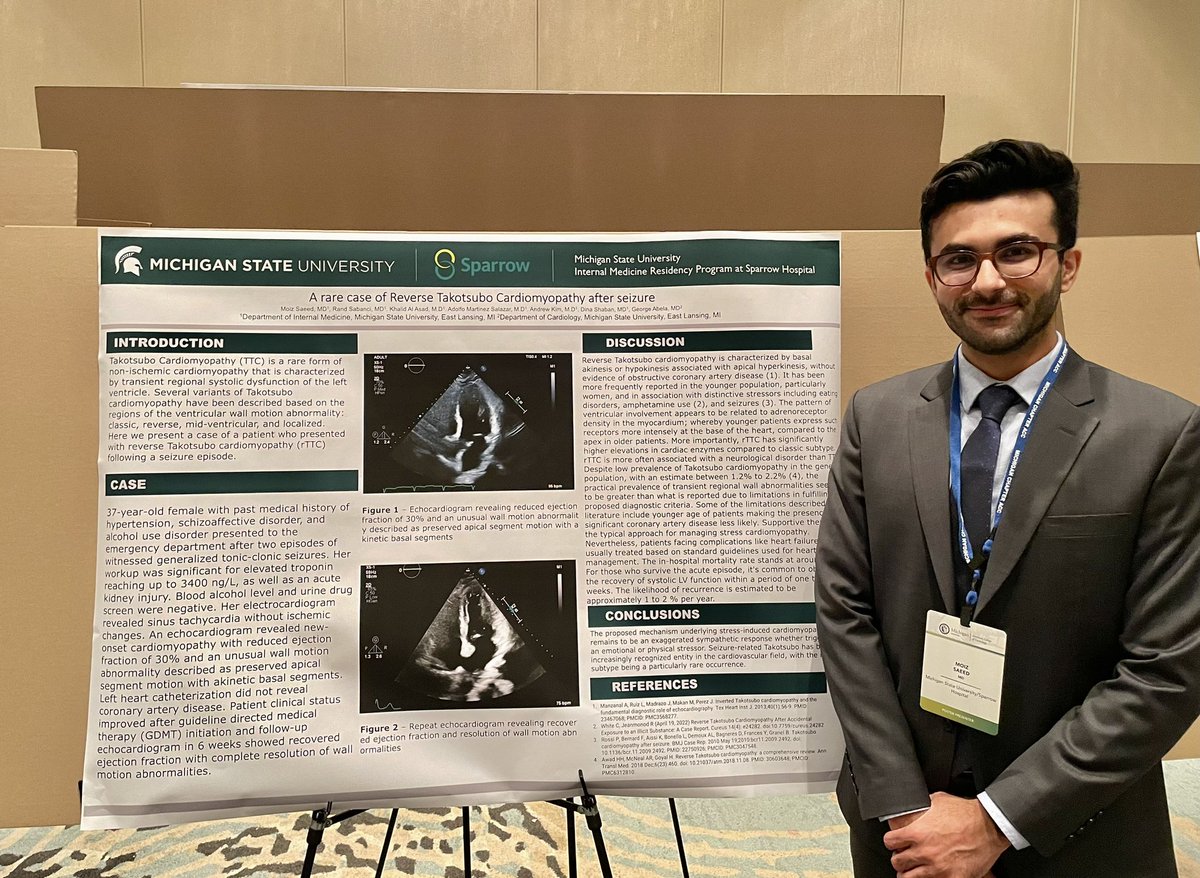 saeedmoi's tweet photo. Presented a rare case of reverse Takotsubo cardiomyopathy at #ACC #Michigan https://t.co/xxIako7pCd