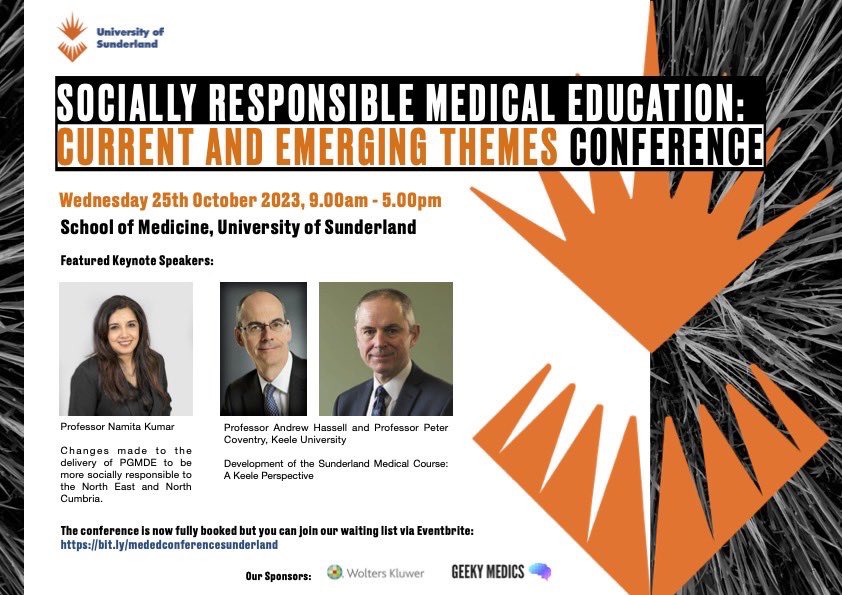 University of Sunderland School of Medicine (@uosmedicine) on Twitter photo We’re looking forward to welcoming our speakers and listening to their wonderful talks <a href="/sunderlanduni/">University of Sunderland</a>
To join the waiting list, please follow the link: eventbrite.com/e/socially-res… We’re looking forward to welcoming our speakers and listening to their wonderful talks <a href="/sunderlanduni/">University of Sunderland</a>
To join the waiting list, please follow the link: eventbrite.com/e/socially-res…