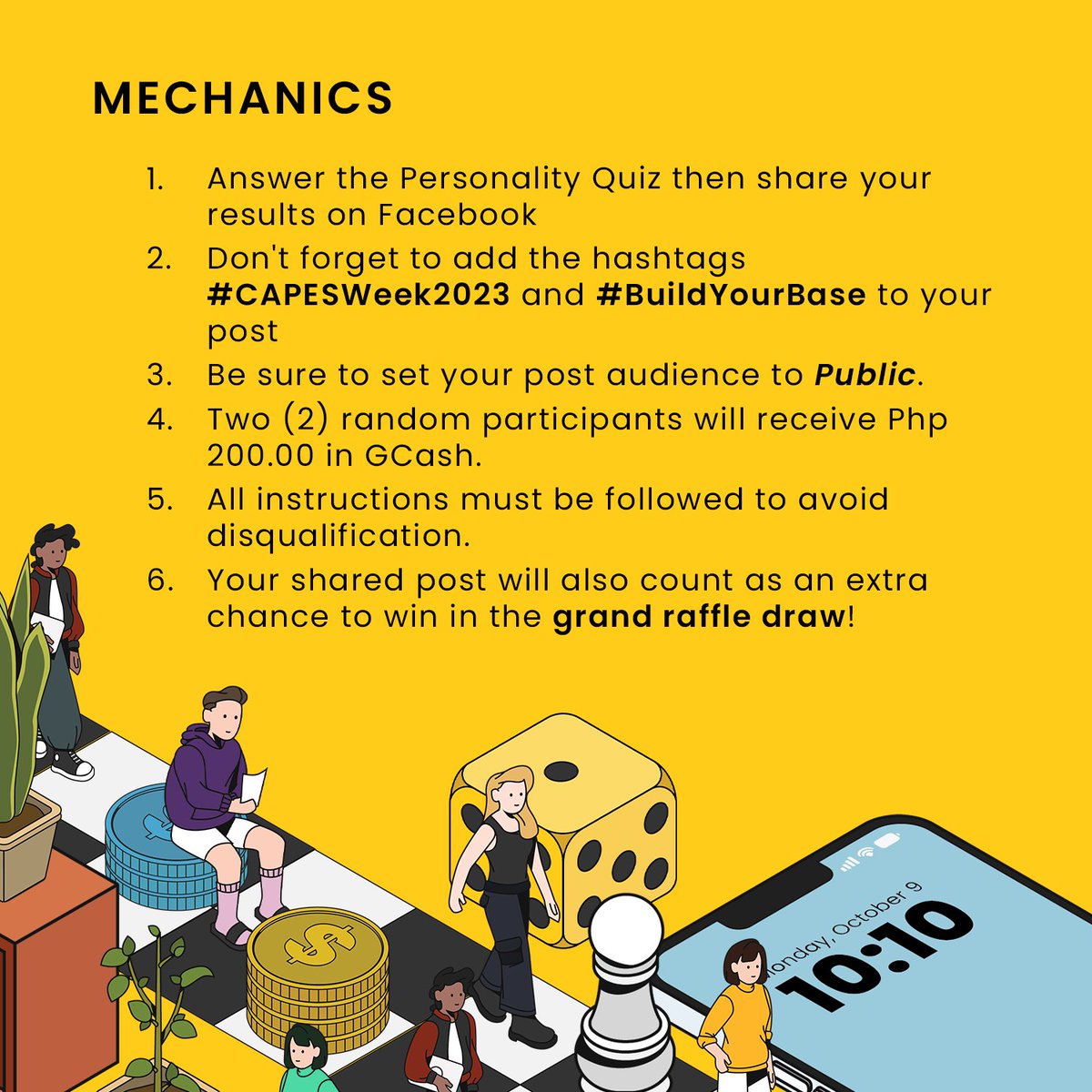 UPCAPES's tweet image. Up for a little game? 🤩  Check out this Buzzfeed quiz, find out what Engineering career path suits your personality, and get the chance to win PHP 200 worth of GCash! 🤑

Join now!

#CAPESWeek2023
#UPCAPESat31
#BuildYourBase