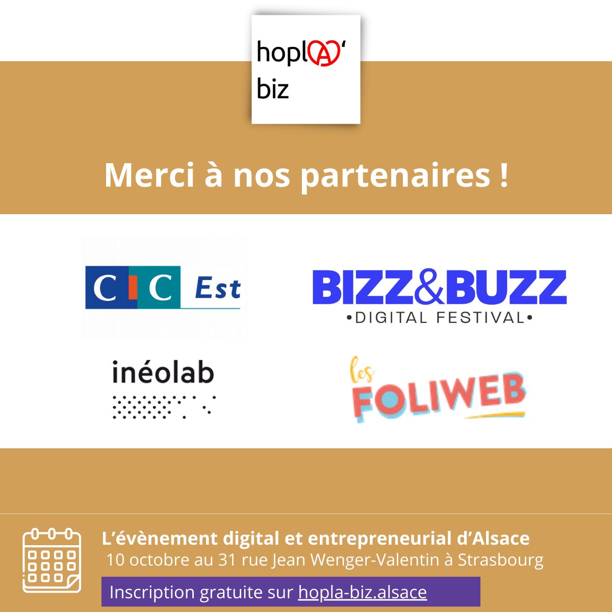 #hoplabiz remercie ses partenaires : <a href="/cic/">CIC</a> <a href="/Foliweb/">Les Foliweb</a> <a href="/ineolab/">Inéolab</a>  <a href="/bizzandbuzz/">Bizz and Buzz</a> 

L’essentiel à retenir 
⚠️ 10/10/2023 octobre de 9h à 18h
👫 15 expert.e.s
🏡  31 rue Jean Wenger - Valentin à Strasbourg
💲 0€
infos : urlr.me/3YrKp
#IA #Ecommerce #seo #sea #webmarketing