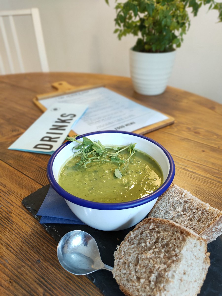 Today's Homemade Soup.... Garden Pea &amp; Fresh Mint, a fabulous fragrant combo! #homemadesoup #coffeeshop #autumnvibes #soup #inglebycross #northyorkshire