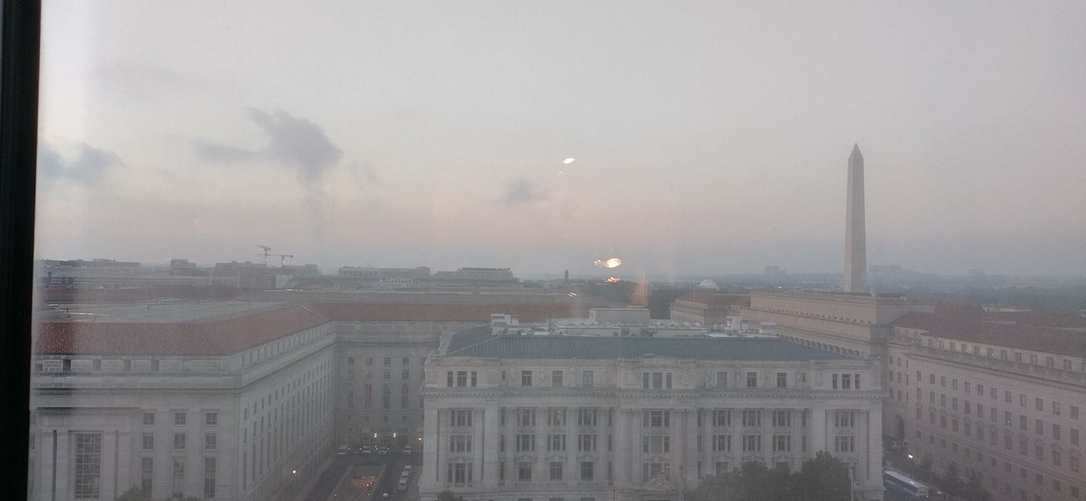 Hassanah2017's tweet image. It is a beautiful morning in DC - perfect for our opening day of #PCORI2023 clear your head as the skies clear- cognitive openings that can make you smile