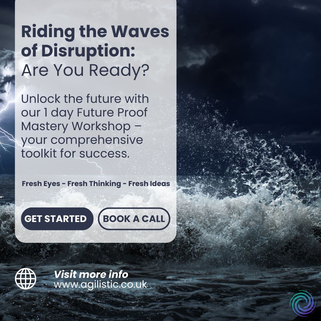 Ride the Waves of Disruption with Confidence! 🌊 Our Future Proof Mastery Workshop provides the skills &amp; strategies you need to navigate the ever-changing business landscape. Don't let disruption sink your ship—sail to success! 
Get started - buff.ly/3taPHR3 
#FutureReady