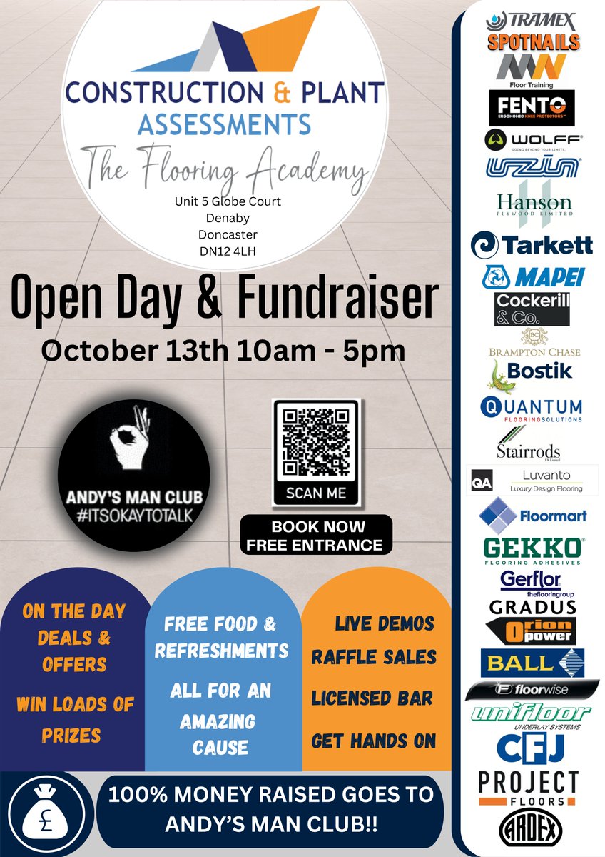 Open Day Fundraiser : 13 October 2023 @ CP Assessment, Unit 5, Globe Court, Doncaster, DN12 4LH, 10am – 5pm, entrance is free : register at constructionandplantassessments.co.uk/open-day/there Thank you to <a href="/Floormartltd/">Floormart</a> for kindly donating a pair of Proknee 0714 Professional Knee Pads.
