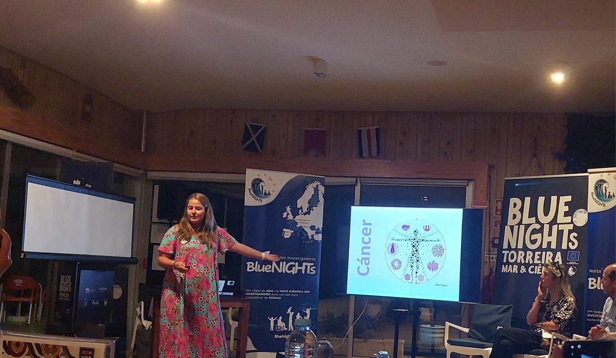 BlueTorreira's tweet photo. By night, Science Café II discussed "The Ocean and the Invisible Pollution" (deep sea mining, acoustic pollution, microplastics and bivalve cancer) with researchers Ana Hilário, Miguel Oliveira &amp; Selma Costas (DBio &amp; CESAM, Univ. Aveiro) &amp; Francisca Gonçalves (ØSAW). https://t.co/U6GmAVarML