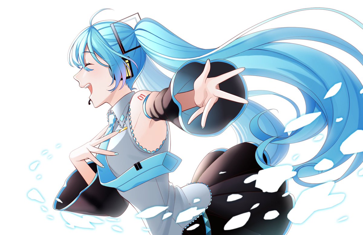 初音ミク「#初音ミク とある曲のファンアート」|マスもふﾌﾟﾝのイラスト