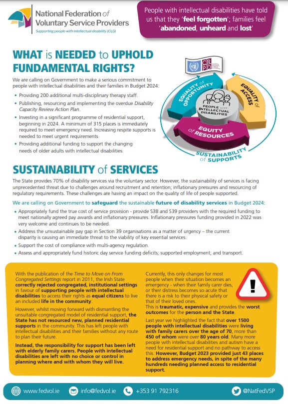 sjogcs's tweet photo. With just a week left for #Budget2024 , we are supporting @NatFedVSP in calling on the government to ensure #equalopportunities for people with Intellectual Disabilities. #DisabilityBudget2024 https://t.co/WwXdjpL3Cg