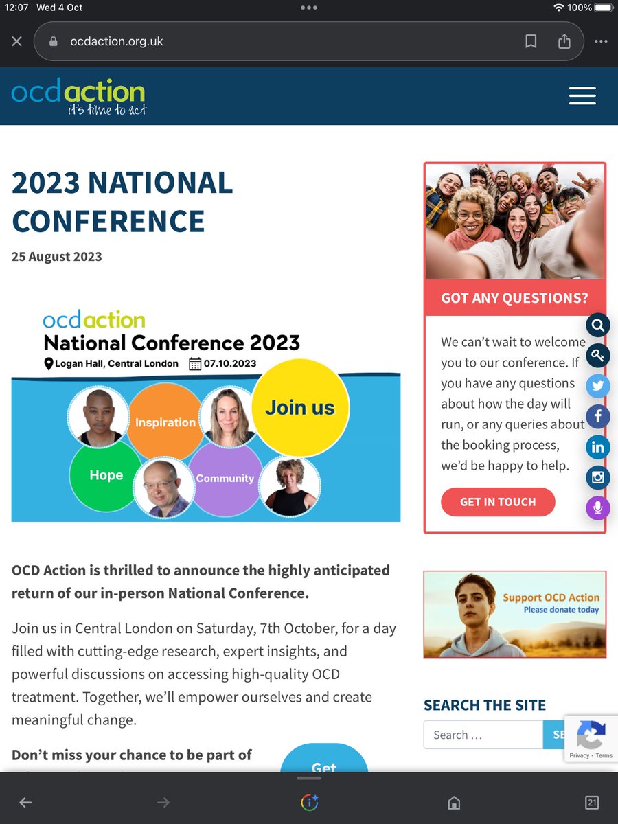 at_ocd's tweet photo. Iโm hard wired to the OCD mainframe and on Saturday Iโm connecting online to the @ocdaction 2023 National Conference. Really looking forward to listening to a great line up of speakers including the talented @DukeAlDurham
Thanks OCD Action ๐
#ocd #ocdawareness #ocdconference https://t.co/eVBGiKJK6O