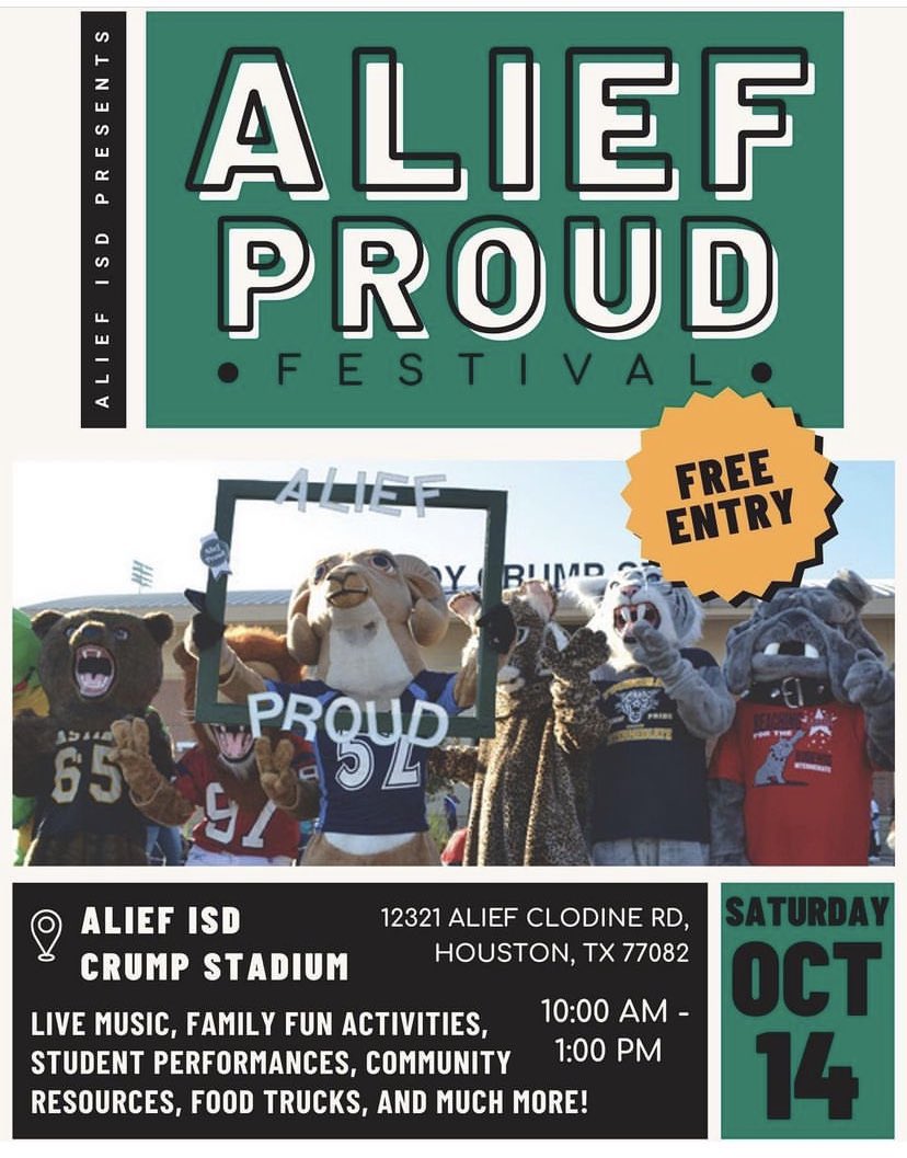 COME TO ALIEF PROUD DAY!! There will be food, games, activities and so much more! <a href="/AliefWellness/">Alief ISD Physical Education and Health</a> <a href="/ExplorersCol/">Collins Elementary</a> <a href="/MytraCunningham/">Dr. Mytra Cunningham</a> #AliefProudDay #CollinsOnAMission 🤗