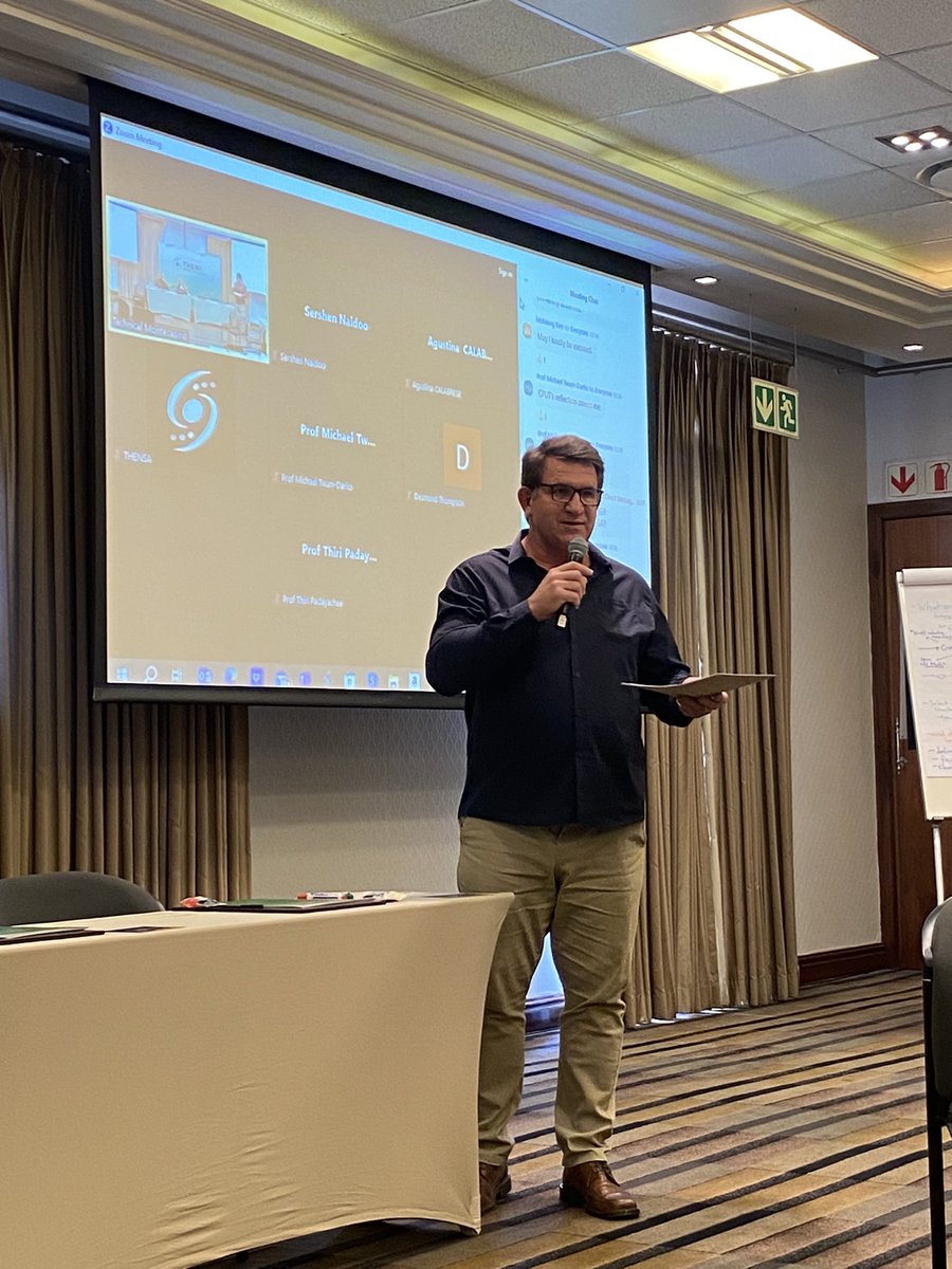 HERESAZA's tweet photo. @OBREAL_ @EUErasmusPlus @ServiceSETA @SAQA @USAf_ORG @DUT_Tweets @StellenboschUni @TAMK_UAS @cutfsonline @CPUT @Univenofficial @WalterSisuluUni @KTHuniversity @MTU_ie @SAQALive @Atupa_Oficial @SARUAonline @THENSAZA @AAU_67 @HigherEduMedia @UFSweb @HigherEduGovZA @UNCUYO @hamcguirk After a couple of discussions which we  are keeping to ourselves at this point, we conclude the #DSSEvent with some closing remarks from our Interim CEO of @THENSAZA Prof Henk de Jager who has been here for the last three days 🙌🏽

#Dissemination
#Sustainability
#Synergy https://t.co/VTCunLJWQc