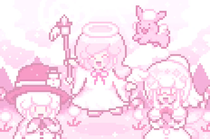 天使の日2023桃源の国の感謝のおまつり、天鐘祭! #ChocolatLaVote #創作 #pixelart 