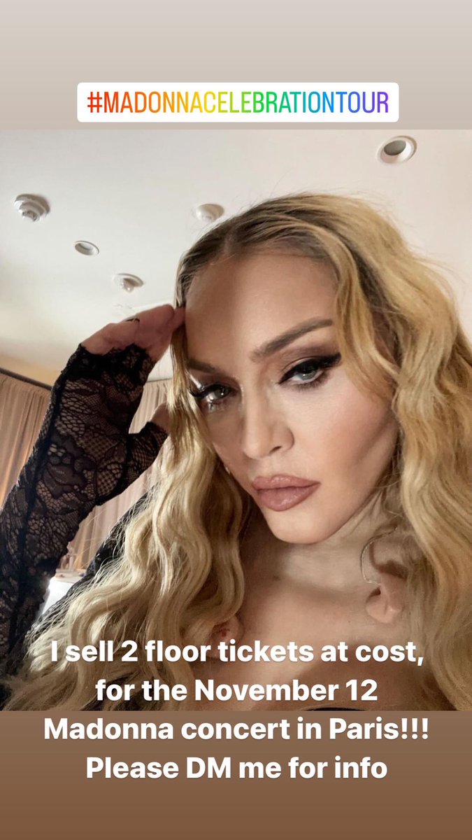 zanktro's tweet image. I sell 2 floor tickets at cost, for the November 12 #Madonna concert in Paris, France. #MadonnaCelebrationTour #tickets 🌈💁🏻‍♂️