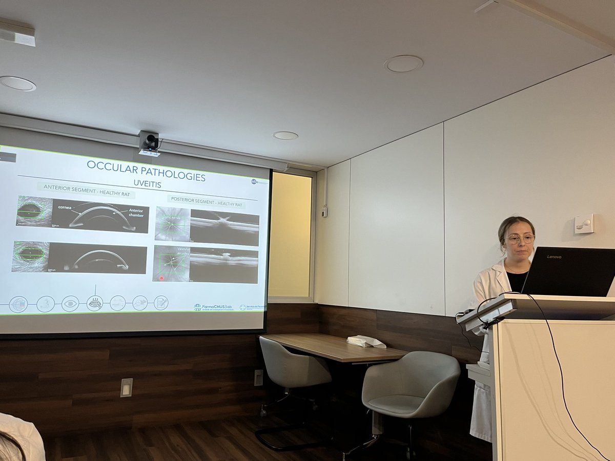 Hoy en #mércoresIDIS, nuestra compañera <a href="/AndreaCuarteroM/">Andrea Cuartero Mart</a> nos habla sobre sus avances en #OCT aplicados en uveitis y enfermedad de Alzheimer <a href="/idis_research/">Instituto de Invest. Sanitaria de Santiago (IDIS)</a> <a href="/FarmaCHUSLab/">FarmaCHUSLab</a>