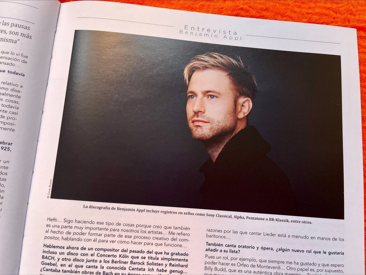 lorejial's tweet photo. Ya está en la calle mi entrevista con el barítono @BenjaminAppl, que este mes ofrecerá una Liederabend en el ciclo "Imágenes del Romanticismo" de la @fundacionmarch, en el número de octubre de @RevistaRITMO
#Ritmo976 https://t.co/keZZ0l0CPA
