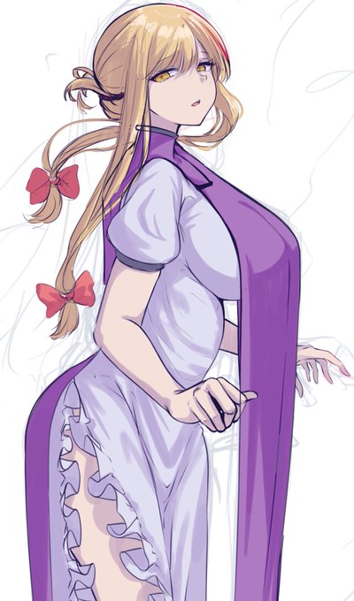 縦長でゆかりんを描きたいラフ 