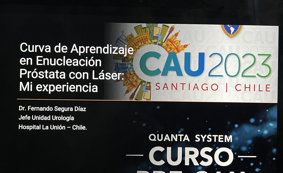Excited to have participated in one of the largest surgical course in Santiago about #holep <a href="/CAU_URO/">Confederación Americana de Urología (CAU)</a> #CongresoCAU2023 Pleased to meet new friends from #LATAM 

Thank you so much for the invitation and organization <a href="/uroledezma/">Rodrigo Ledezma</a> <a href="/quanta_system/">Quanta Surgery</a> <a href="/UCencomex/">Uro Cencomex</a>