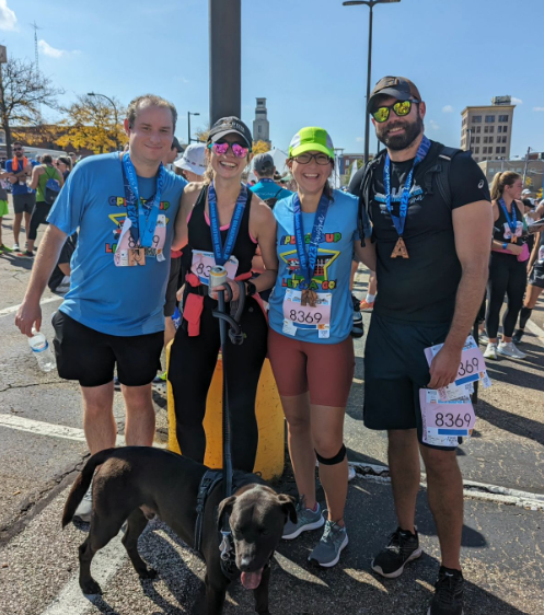 GPDGroup's tweet photo. We had an amazing time showing our support and participating in the 21st Akron Marathon! Members of GPD volunteered at the 13.7-mile marker hydration station, and we fielded 6 GPD relay teams who embraced the challenge of the blue line. #TheBlueLine #AkronMarathon https://t.co/KDAwKBupZv