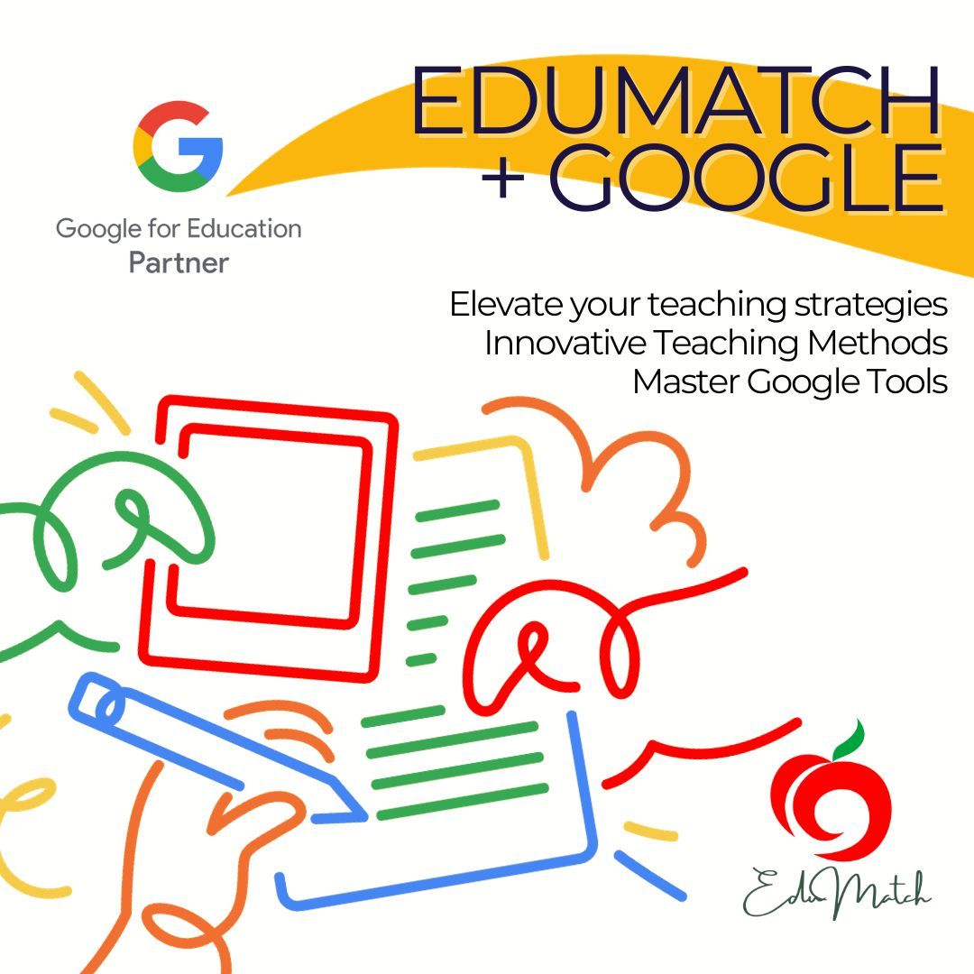 🎉 Big News: #EduMatch x Google! 🎉 We're jazzed to remind you of our partnership with Google! 🤝 👩‍🏫 Get FREE Professional Learning 🛠️ Master Google Tools 🌐 Join an #EduTribe 📞 Schedule a 15-min discovery call now! calendly.com/sarahdateechur…