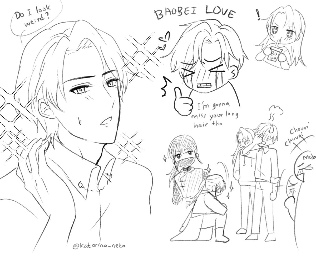 katarina_neko's tweet photo. Jiang xing and lin qingyu is def the type of couple that would wear smth embarassing like this
and also giving some love to my boy shen huaishi too ⸜( ´ ꒳ ` )⸝
#三嫁咸鱼 https://t.co/Zdlg6XHaXF