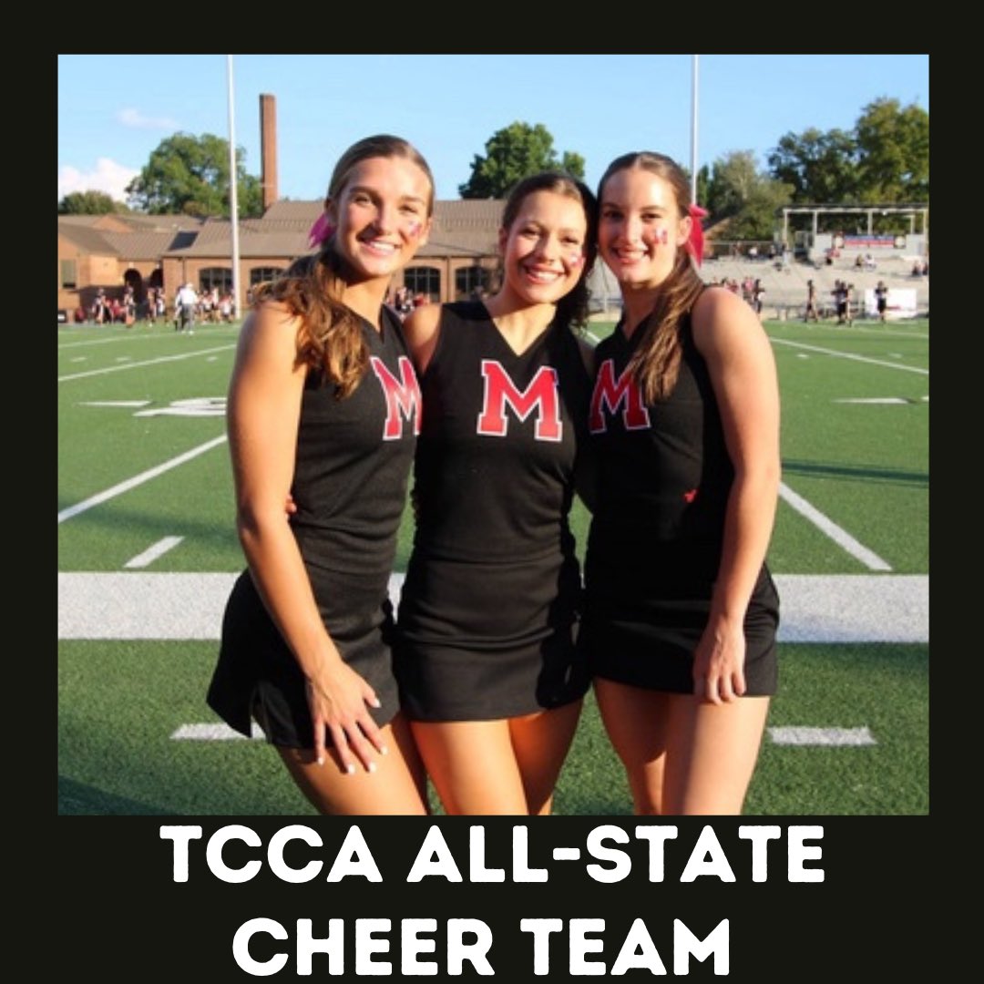 Congratulations to Ava, Brooke, and Reese for being selected to the TCCA All-State Cheer Team.  #MaryvilleCheer #WeAreMaryville #GoRebels