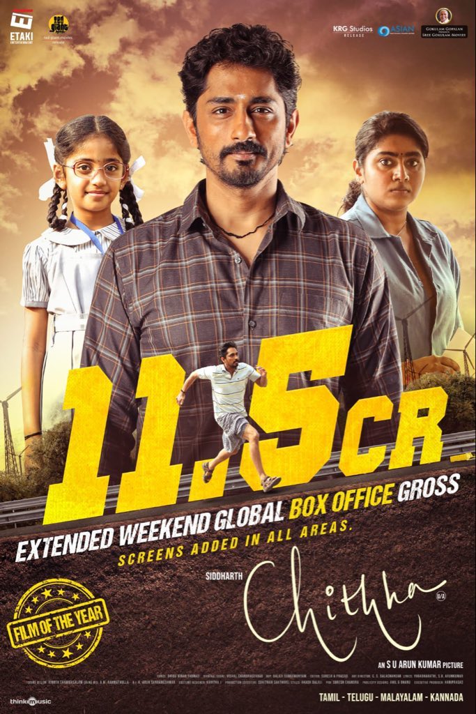 CinevasanthPro's tweet photo. #Chithha Review:

Emotionally Hard-hitting 👏

#Siddharth shines 👌

All the cast have performed well 👍

Didn't think I would be so impressed by the BGM, terrific 💯

Writing &amp; Direction 👏

Go for it 👍

Rating: ⭐⭐⭐⭐/5

#Chiththa #Chitha #ChithhaReview #Chittha https://t.co/g050dM7HeZ