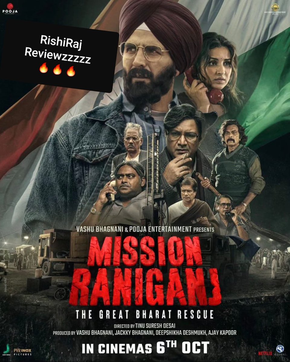 FIRST REVIEW OUT.
#MissionRaniganj is commendable work by #tinnusureshdesai and probably #AkshayKumar sirs best work what an inspiring story ably supported by #ravikishan #kumudmishra #ParineetiChopra . Incredible.