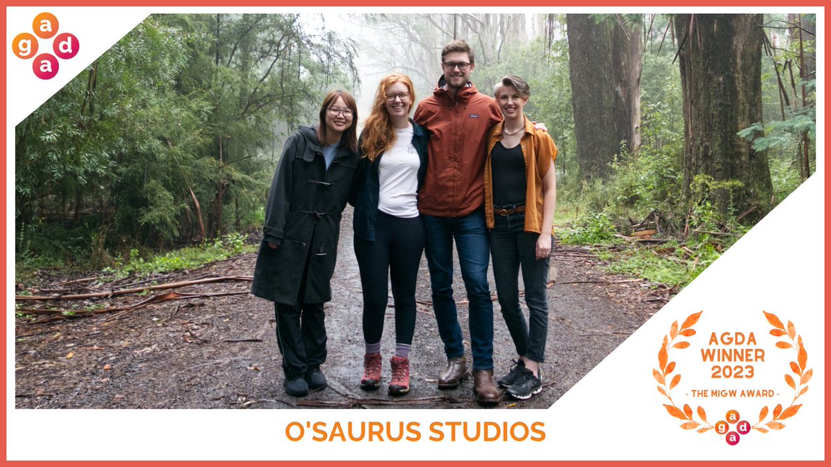 The_AGDAs's tweet photo. The #AGDAs23
MIGW Award sponsored by @Creative_Vic 
Goes to…
O’Saurus Studios! https://t.co/GYkRqz8oUJ