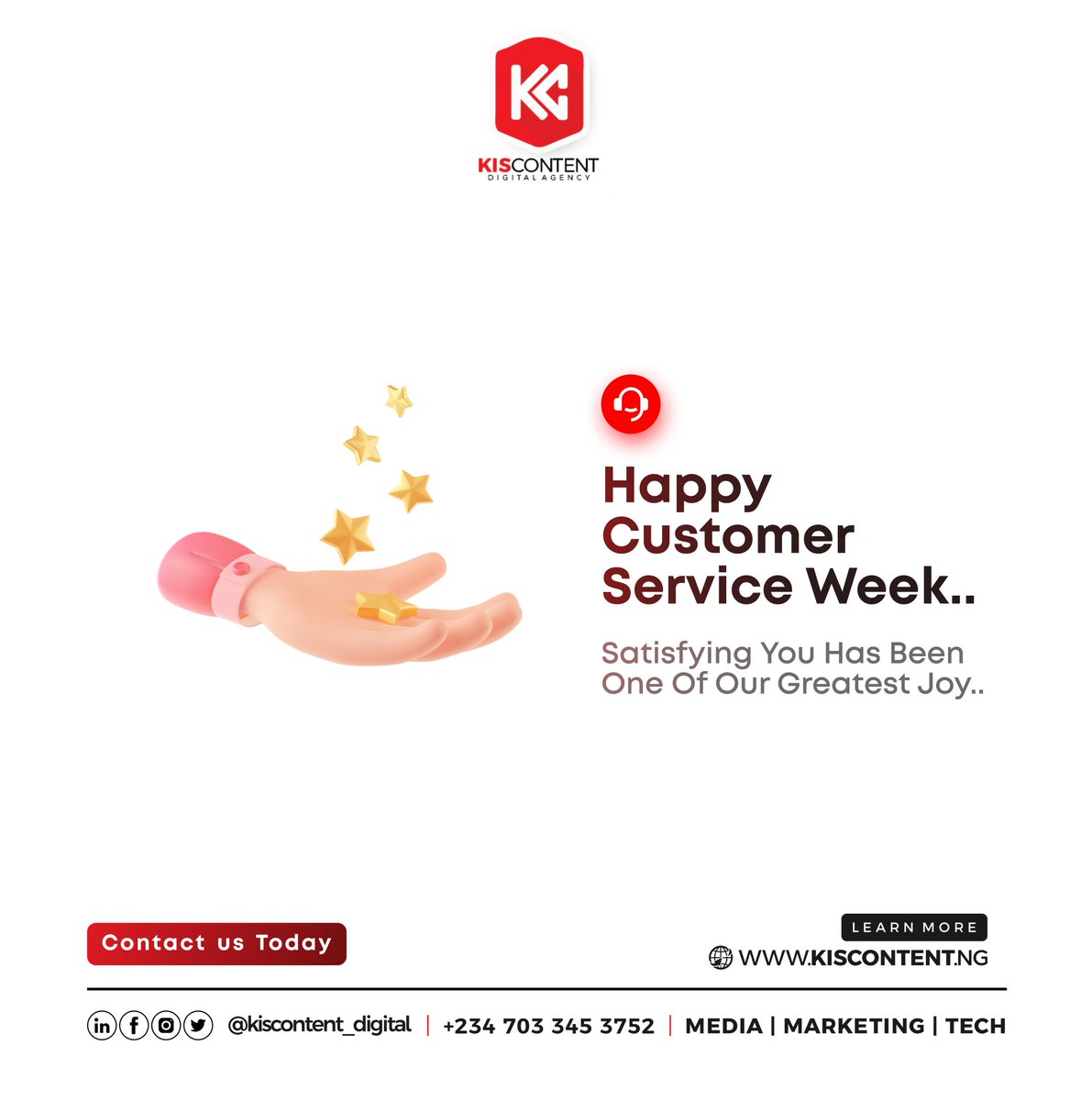 kiscontent's tweet photo. Customer happiness is our success metric, and our team ensures it stays that way...

Happy Customer Service Week 🥰

#teamservice #onlinemarketing #branding #socialmediamarketing #contentmarketing  #marketingdigital https://t.co/SGXXrm5FZh