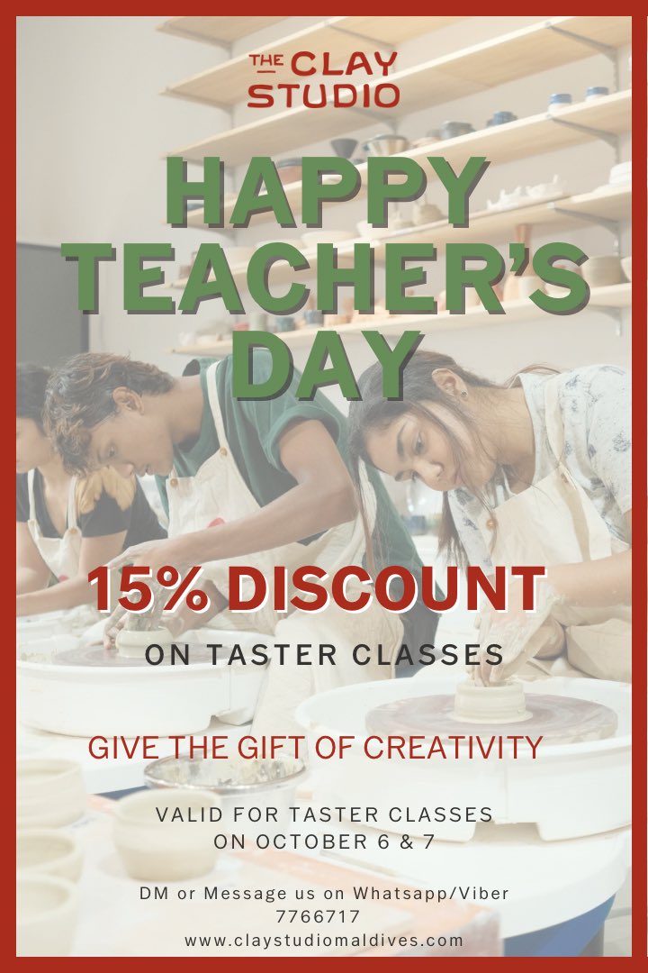 Celebrate Teacher's Day by gifting your favorite teacher a pottery class, a unique and creative way to show your appreciation!