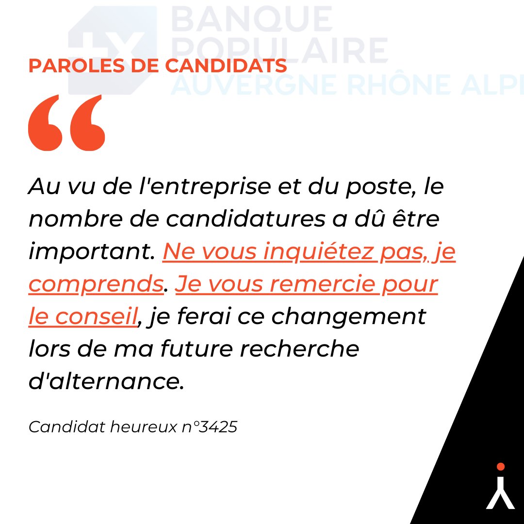 [Paroles de candidats📢]

Qui a dit qu'un candidat non retenu ne pouvait pas être content ?

Car oui, avoir l'impression d'avoir aidé un candidat avec nos conseils, ça n'a pas de prix.

Dire non &gt; Dire rien.