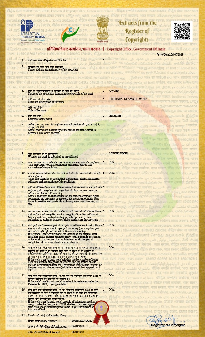 ElpisAnalytix's tweet photo. "We are happy to share the copyright registration certificate for one of our Prestigious client's"
Elpis Analytix - We Help To Push Your Business To The Top Level!
Call Now : 095826 49699
For More Info - https://t.co/iyTfvRAzhN
#elpisanalytix #patent #Elpis #services #TM https://t.co/7IVxpG1RN2