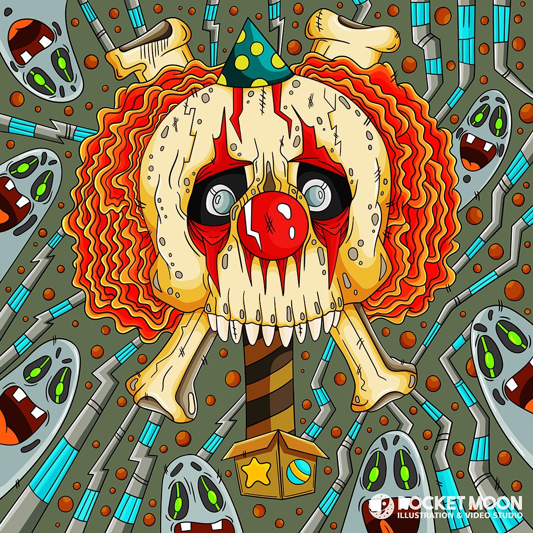 Rocketmoon_art's tweet photo. Clown &amp; Ghosts 

Find me on other channels:
Instagram - @rocket_moondigital
Etsy Shop - RocketMoonArt

#digitalart #illustration #instaart #digitalillustration #artworks #cartoonart #comicart #line #artist #art #digital #designer #colour #draw #sketch #creative #clown #ghost https://t.co/UzlBjV1f4Z