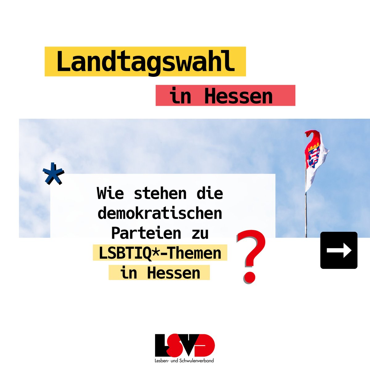 lsvd's tweet photo. Hessen wählt am Wochenende einen neuen Landtag! Für alle Kurzentschlossenen hat der #LSVD #Hessen hier eine Ausfüllhilfe!
👉 https://t.co/13x6h12QTV #landtagswahl #wählengehen https://t.co/jD25cCYIqT