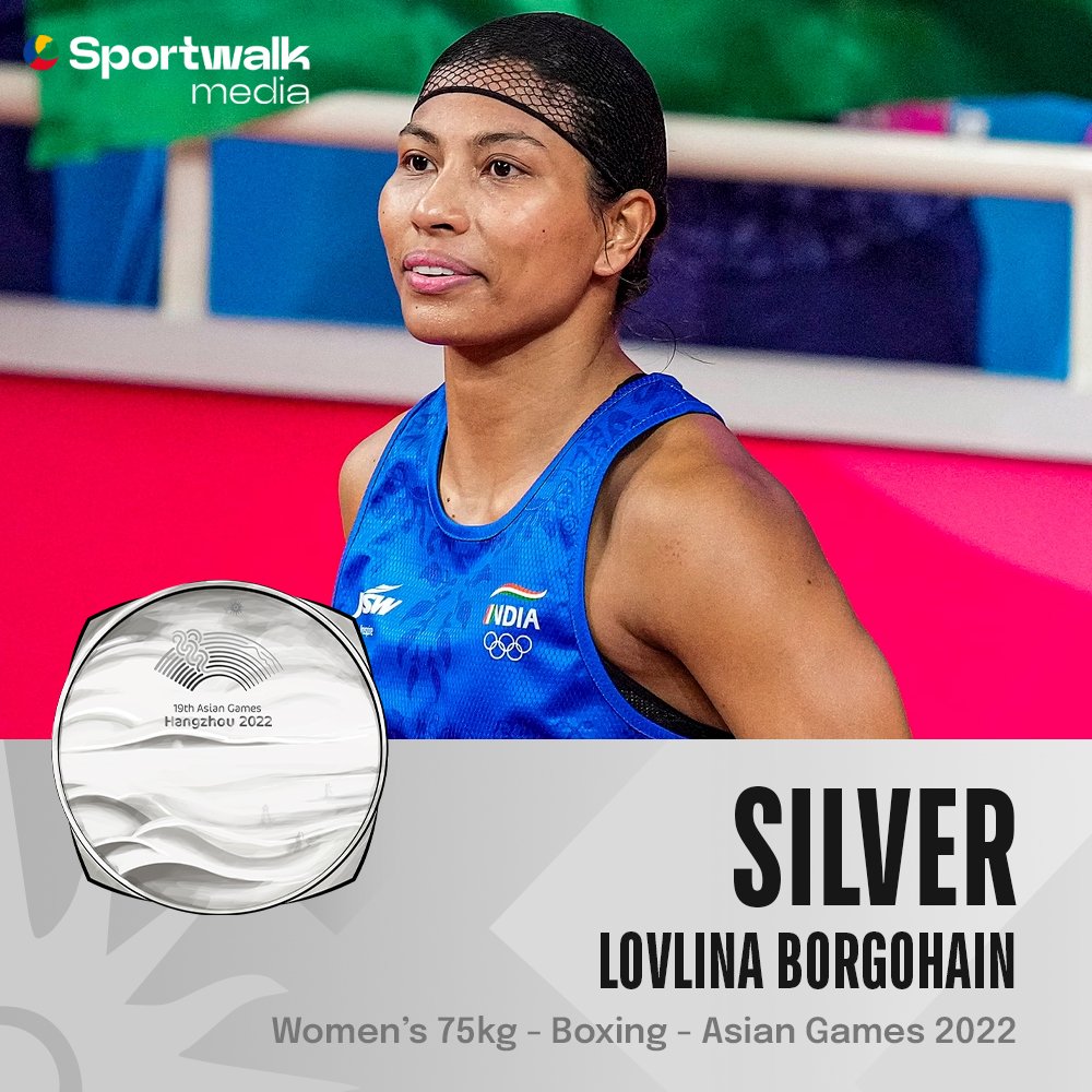 🥊 𝙇𝙊𝙑𝙇𝙄𝙉𝘼 2.0! From crashing out in the quarter-finals at the Commonwealth Games 2022 ➡️ to winning the silver medal here, Lovlina has upped her game to make the nation proud.

🥇in Asian Championships. 
🥇in World Championships. 
🥈in Asian Games. 

🇮🇳 𝗦𝗵𝗲 𝗶𝘀…