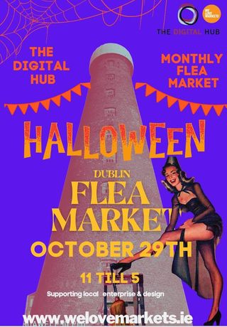 TheDigitalHub's tweet photo. We Love Markets are hosting the Halloween edition of their monthly flea markets at The Digital Hub on Sunday, 29th October from 11am to 5pm. https://t.co/1pxIhdOnQ4 #markets #dublin8 #community #arts #crafts #foodtrucks #furniture #collectores #vintage #localdesign https://t.co/ObWatQjSHS
